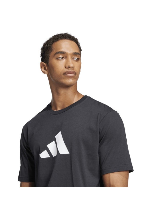 اديداس تيشيرت    أسود بأكمام قصيرة للرجال - Image 1